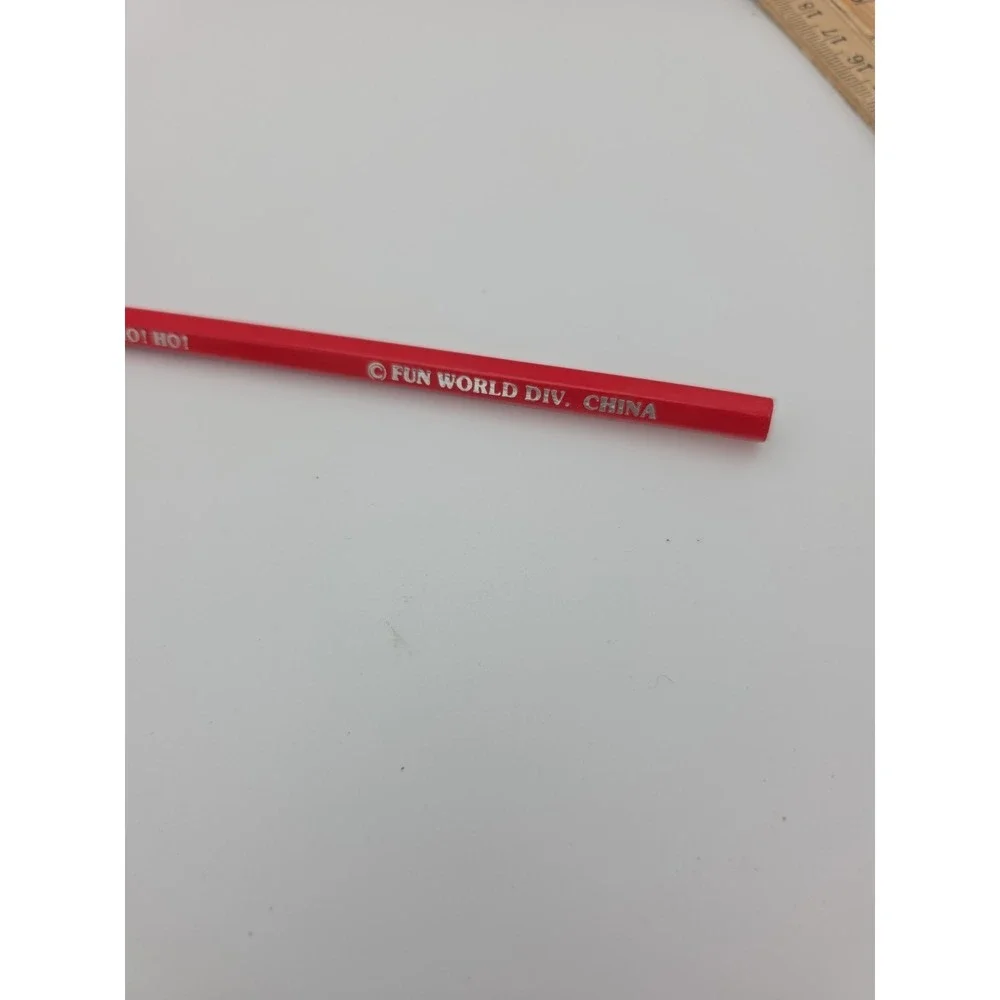 Vintage Fun World Christmas Santa Claus Bendy Pencil Topper & Pencil UNUSED HoHo